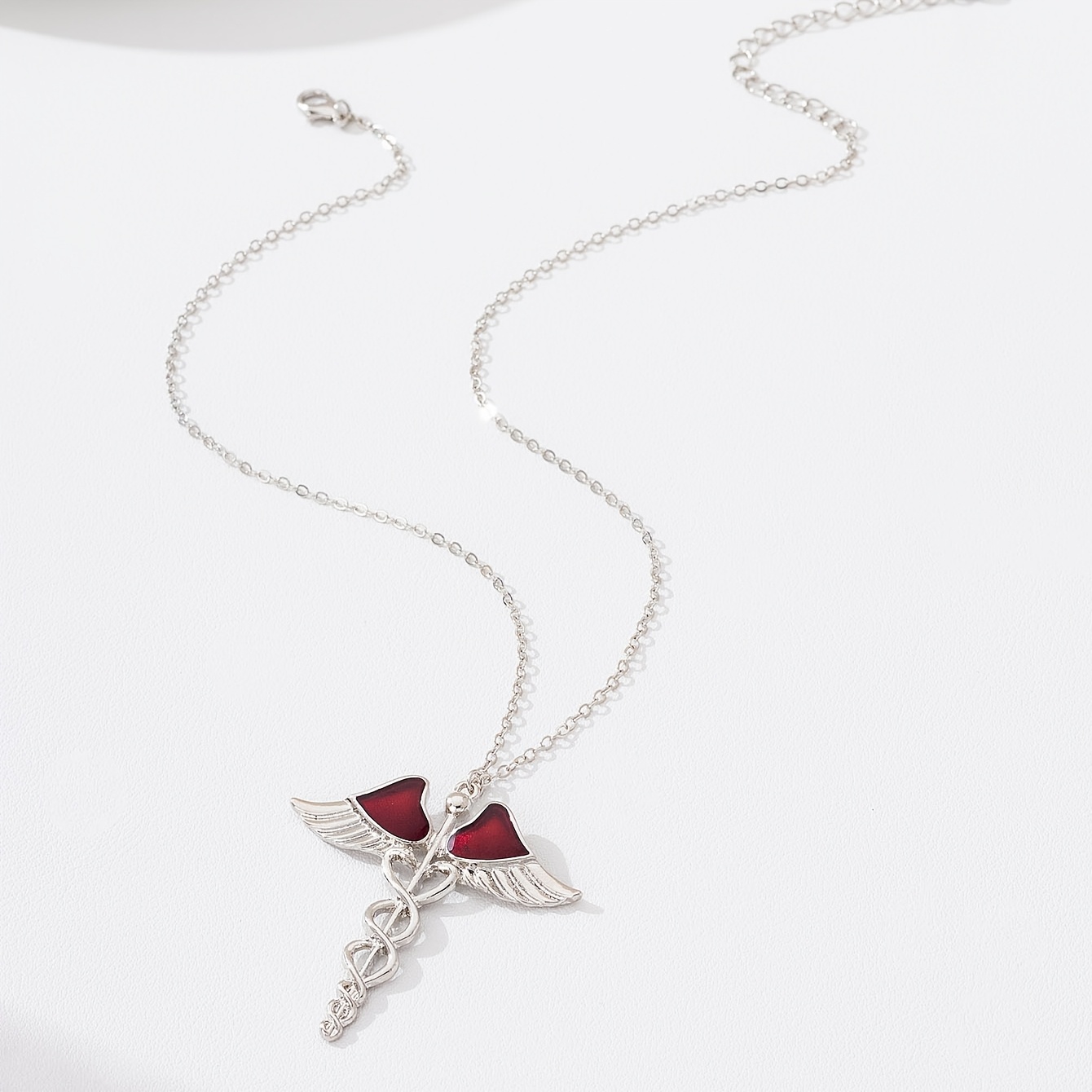 Women's Vintage Angel Wing Cross Pendant Necklace